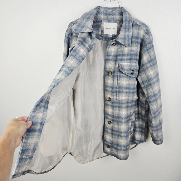 American Eagle Brushed Plaid Shacket Jacket - Picture 8 of 11